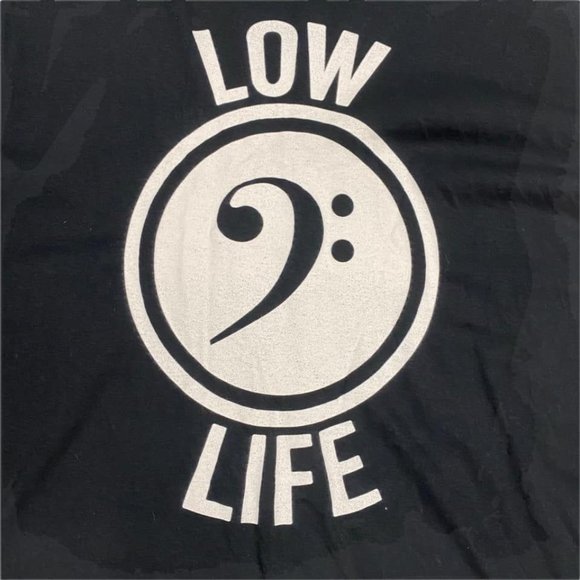 Fruit of the Loom XL Low Life Band Tshirt Bass Clef Funny Graphic Print - Picture 1 of 6